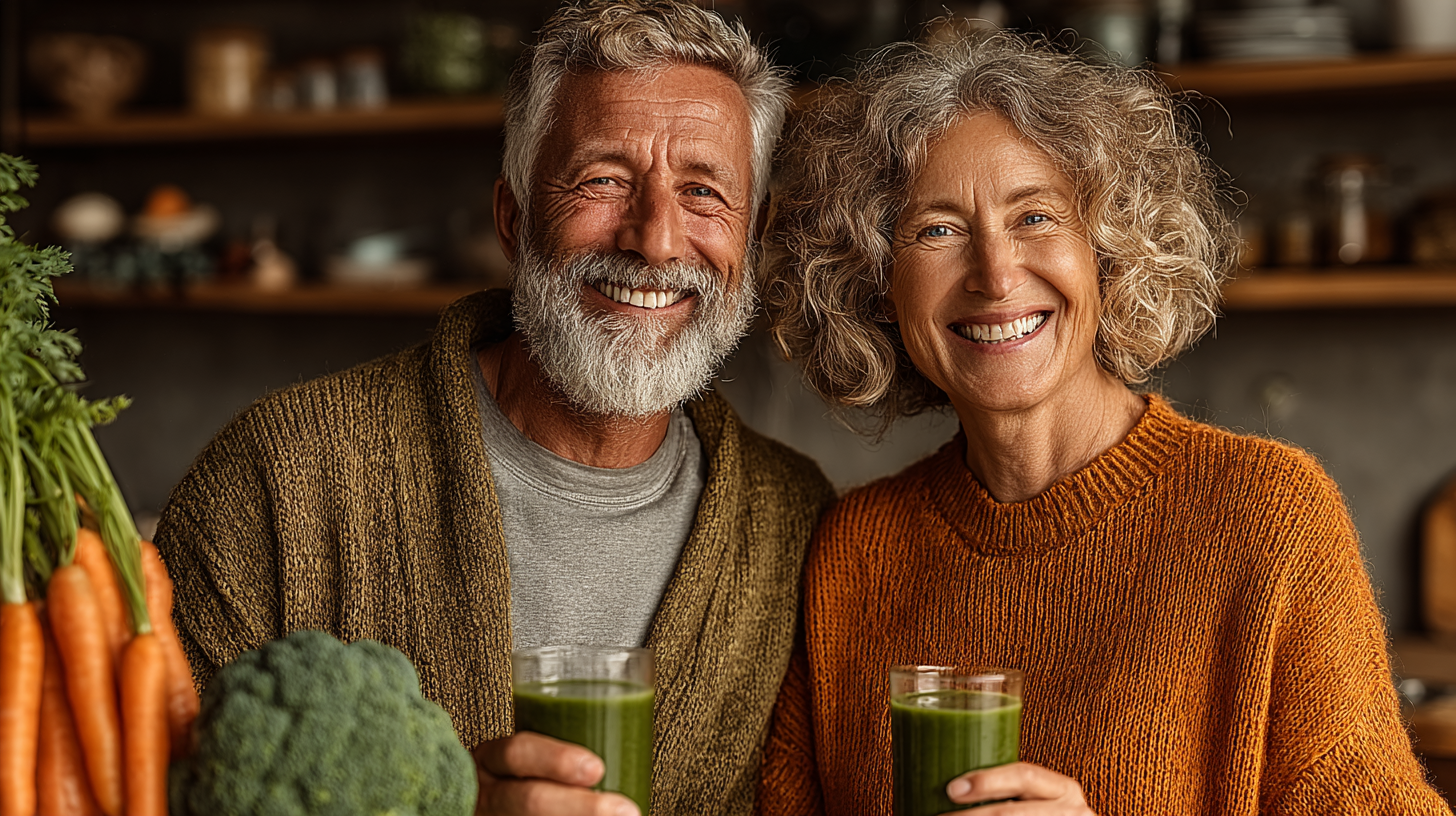 Здорові люди зрілого віку готують корисну їжу